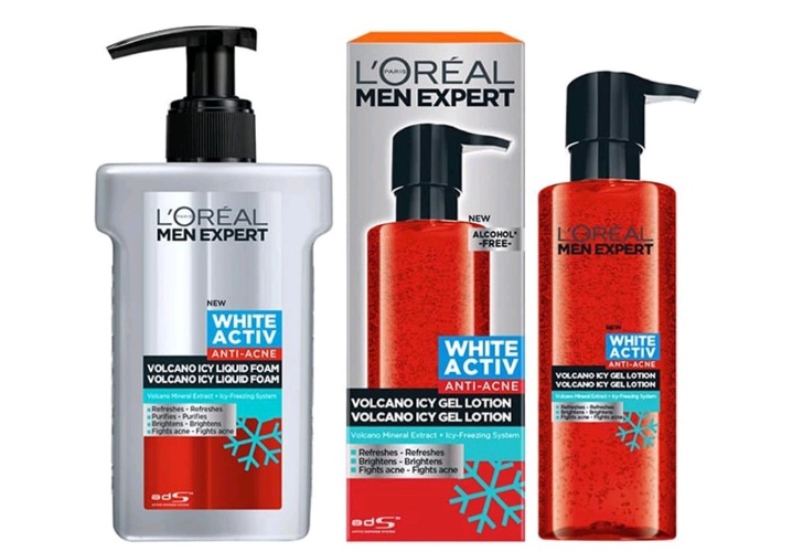 L’Oreal Men Expert White Activ Volcano Icy Liquid Foam and Gel Lotion