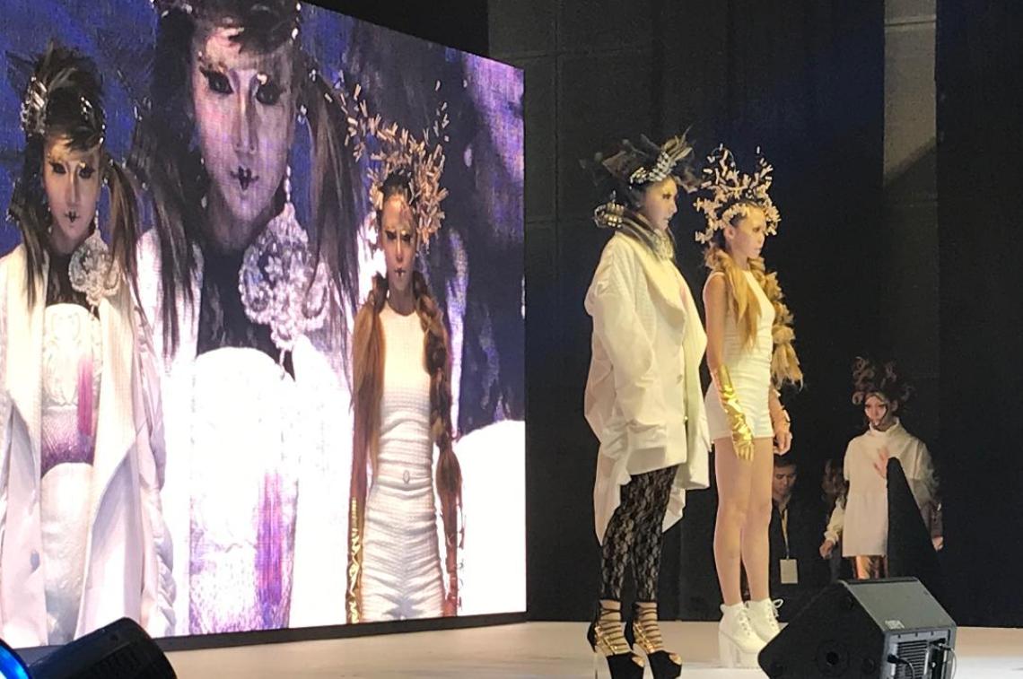 hair models on stage at the beauty expo