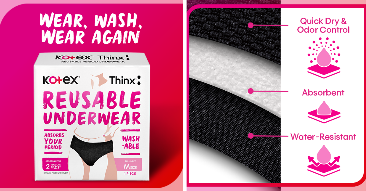 Wear, Wash and Wear Again With Kotex New Reusable Period Underwear