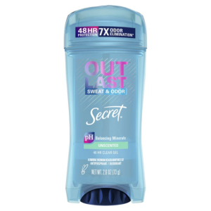 Secret Outlast Clear Gel Deodorant Unscented menjadi antara deodorant terbaik untuk bau badan kerana ia tidak mempunyai wangian berlebihan.